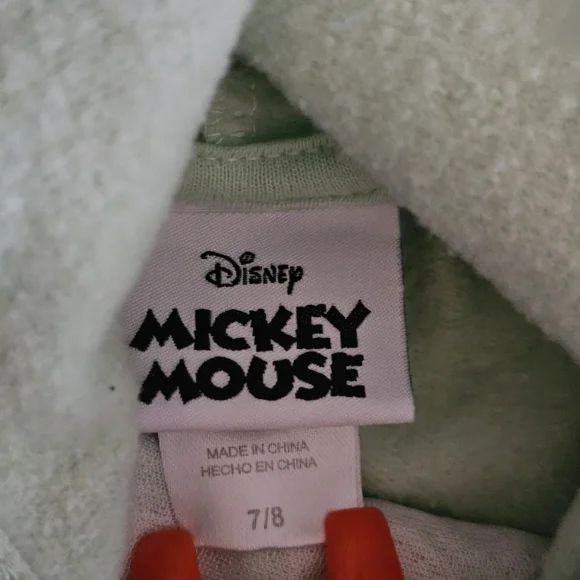 Disney Green Mickey Mouse Cropped Hoodie Sweatshirt - Picture 8 of 9